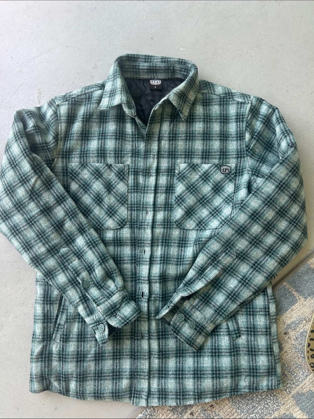 Insulated flannel Shirt Jacket in Sage Green - water bros.